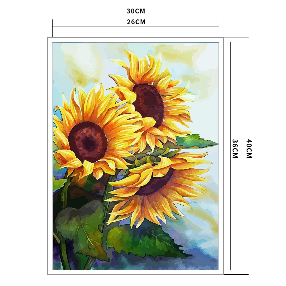 11CT Stamped Cross Stitch - Sunflowers(Canvas|36*46CM)