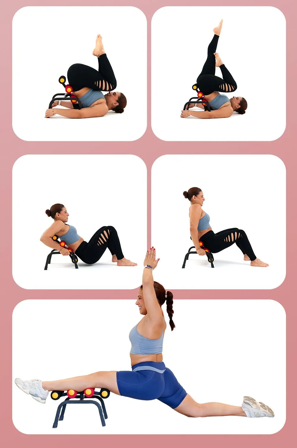 Magic BB Mini inversion Table,Glutes Trainer Machine, Waist & Back Exercise machine  for Lower Back, Strength Training Inversion Machine for RelaxationFoam Rollers Summervibes