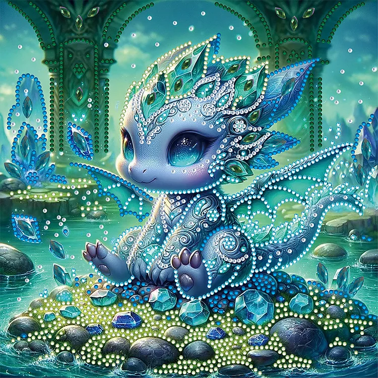 Partial Special-shaped Diamond Painting - Crystal Dragon 30*30CM