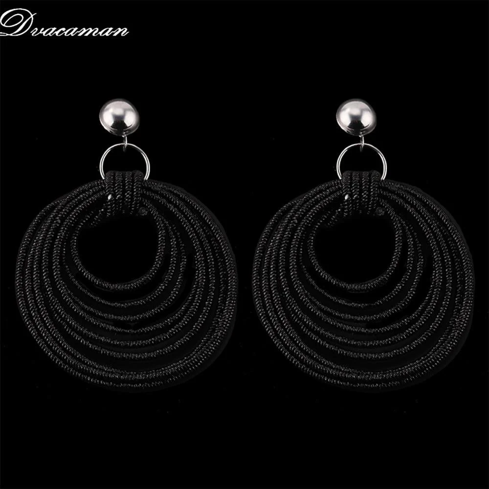 Dvacaman Bohemain Multilayer Round Alloy Drop Earrings Women 2019 New Trendy Maxi Earrings Statement Jewelry Party Gifts Female