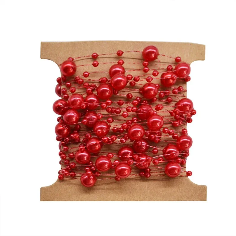5M Fishing Line Artificial Pearls Beads Chain Garland Flowers Wedding Bridal Bouquet Flowers Wedding Party DIY Decoration