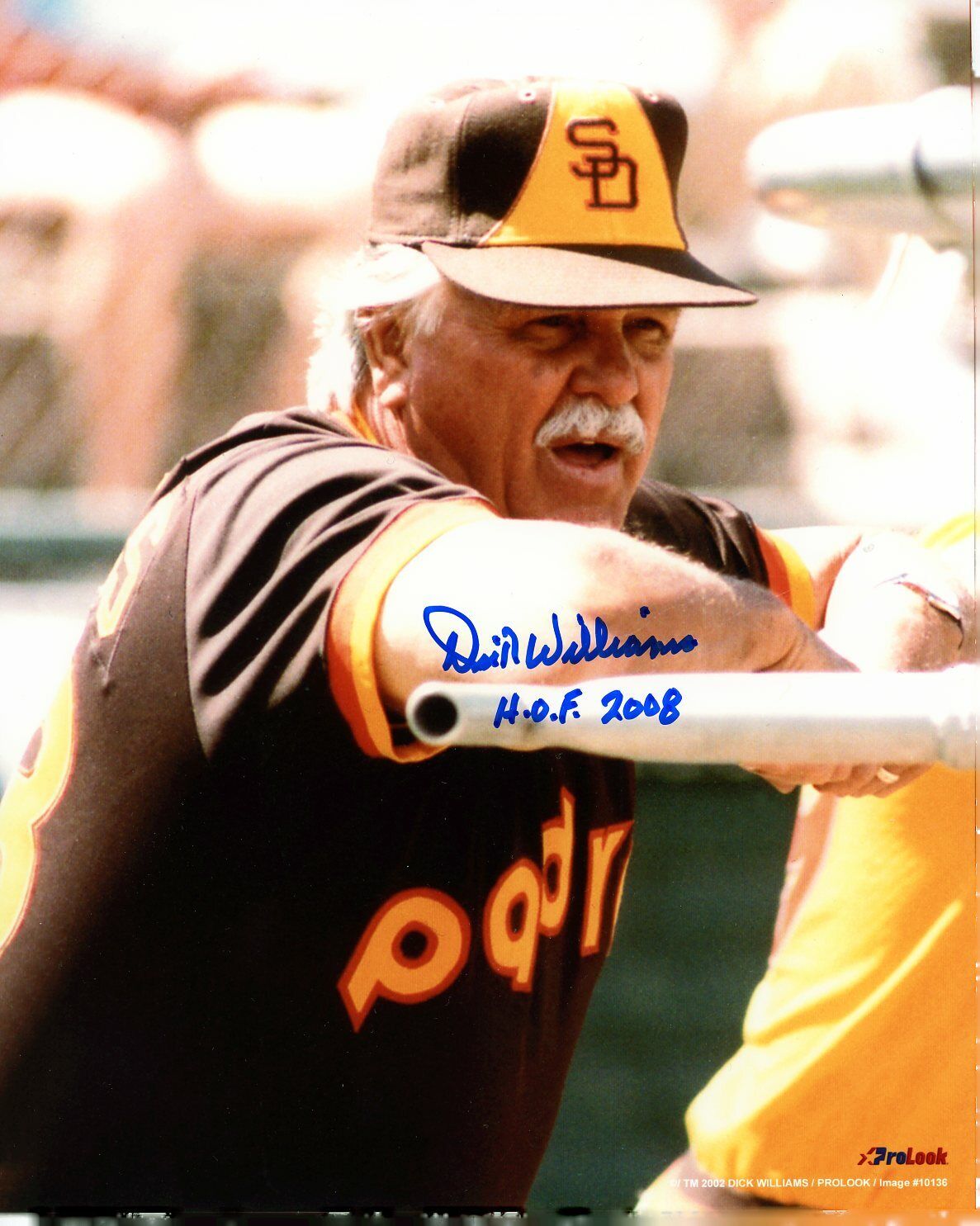 Dick Williams Autographed 8x10 San Diego PadresHOF Deceased #3