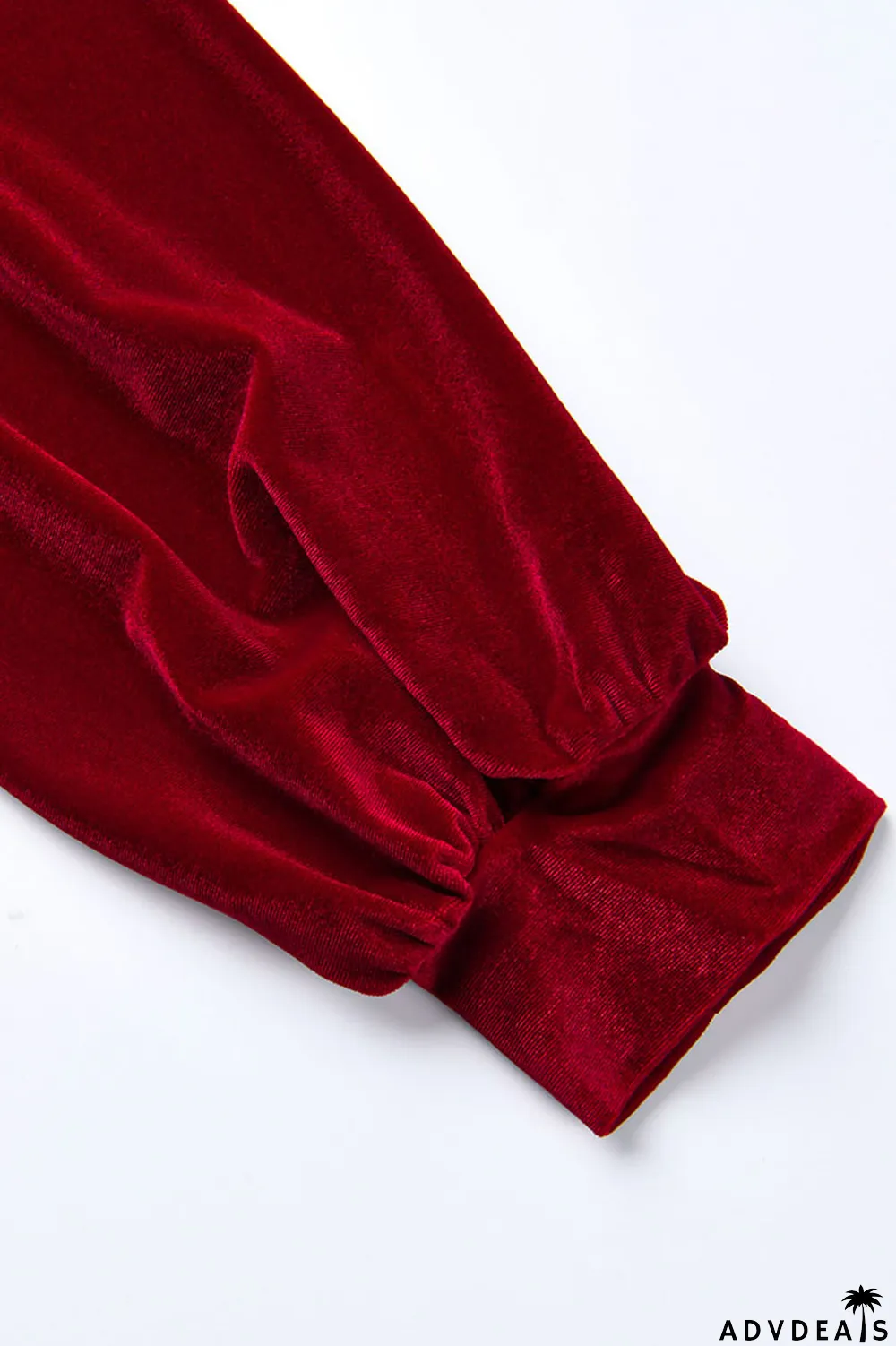 Red Casual Solid Peter Pan Collar Long Sleeve Two Pieces