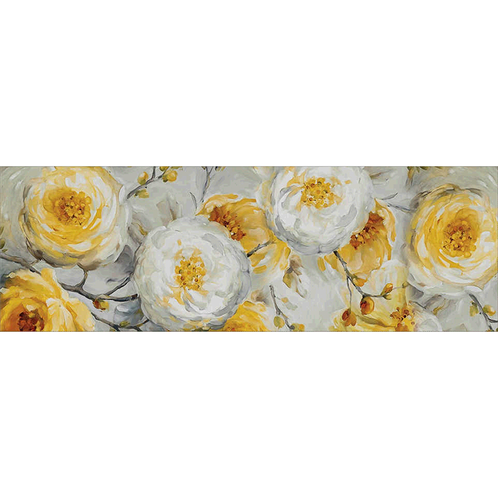 

80*30CM - Round Drill Diamond Painting - Yellow Hydrangea, 501 Original