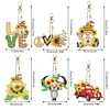 6pcs DIY Sunflower Goblin Diamond Painting Double-Sided Keychains