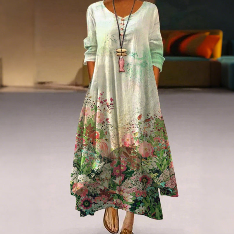 Vestido casual estampado para mulher