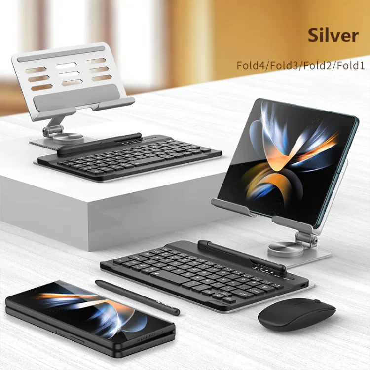 Portable Foldable Ultra Thin Business Bluetooth Keyboard Office Set