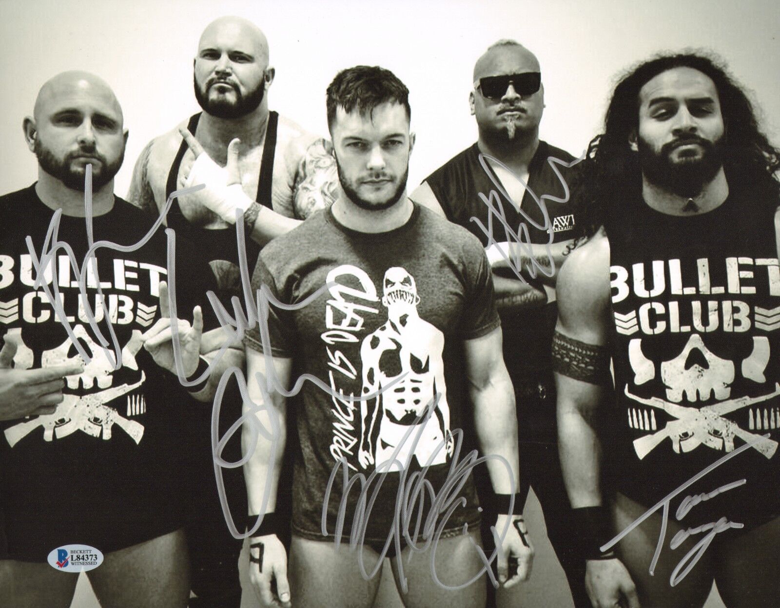 Finn Balor Tama Tonga Bad Luck Fale + Signed 11x14 Photo Poster painting BAS COA Bullet Club WWE