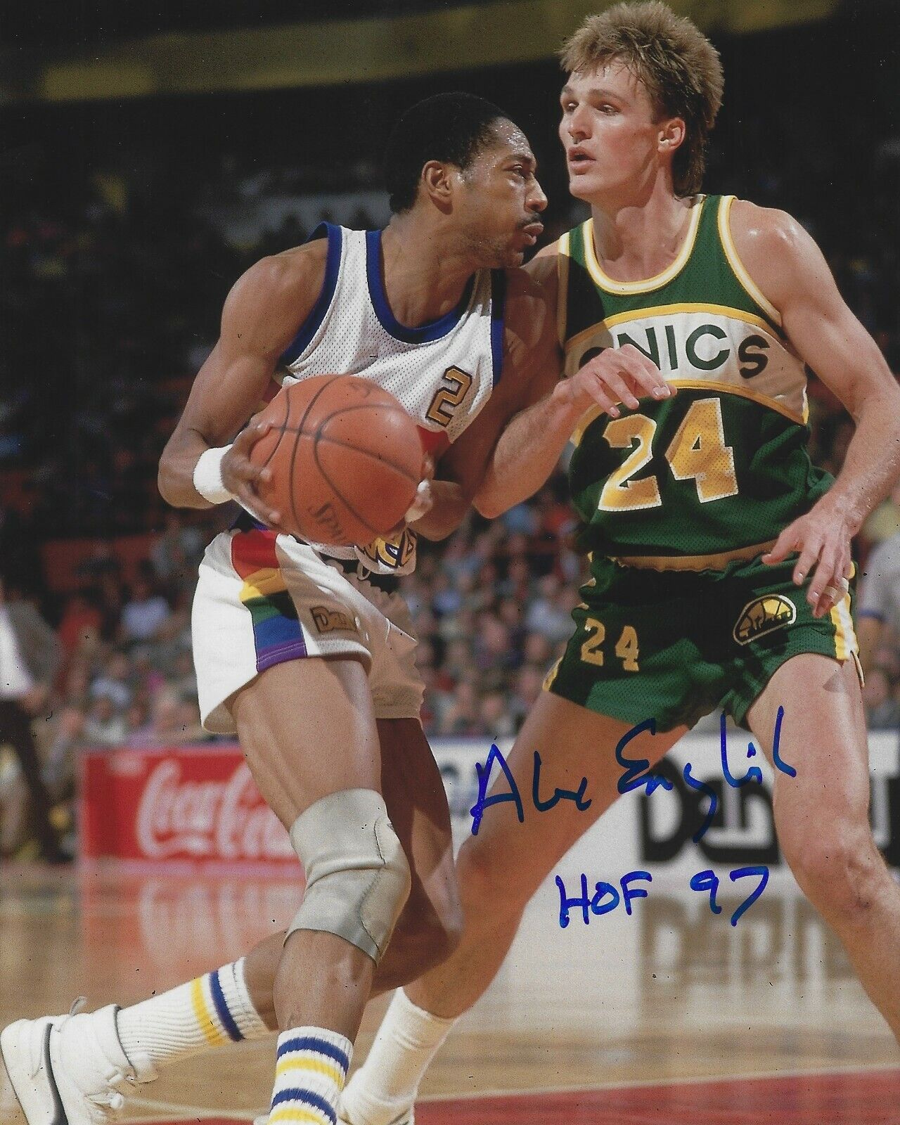 Signed 8x10 ALEX ENGLISH HOF 97