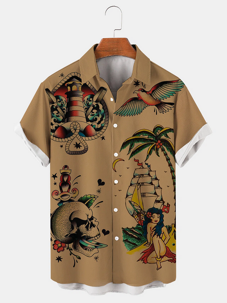 Men's Revelry Print Short Sleeve Hawaiian Shirt