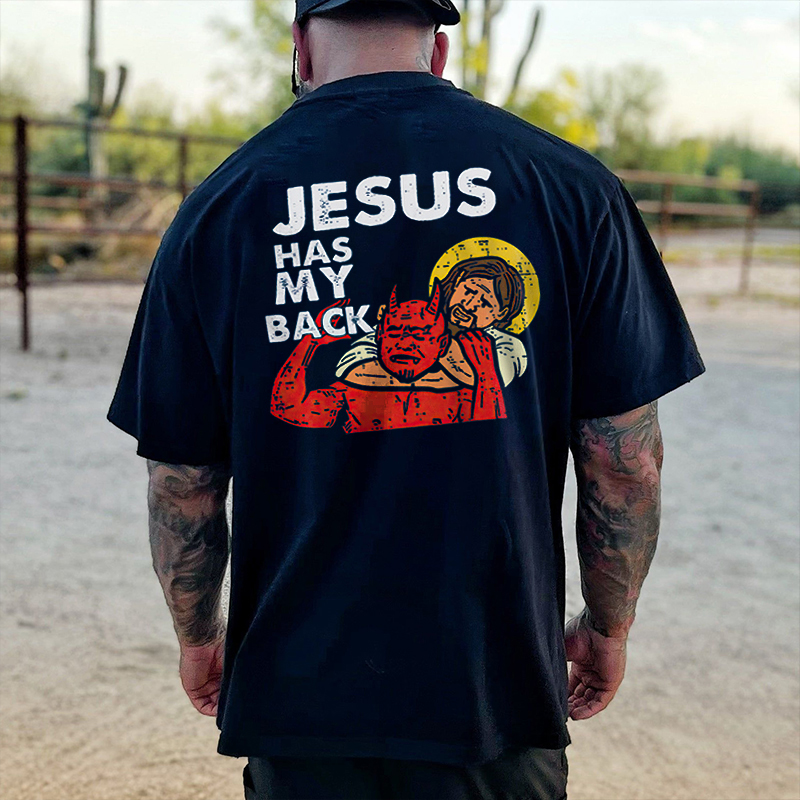 Livereid Jesus Has My Back Printed Men's T-shirt - Livereid