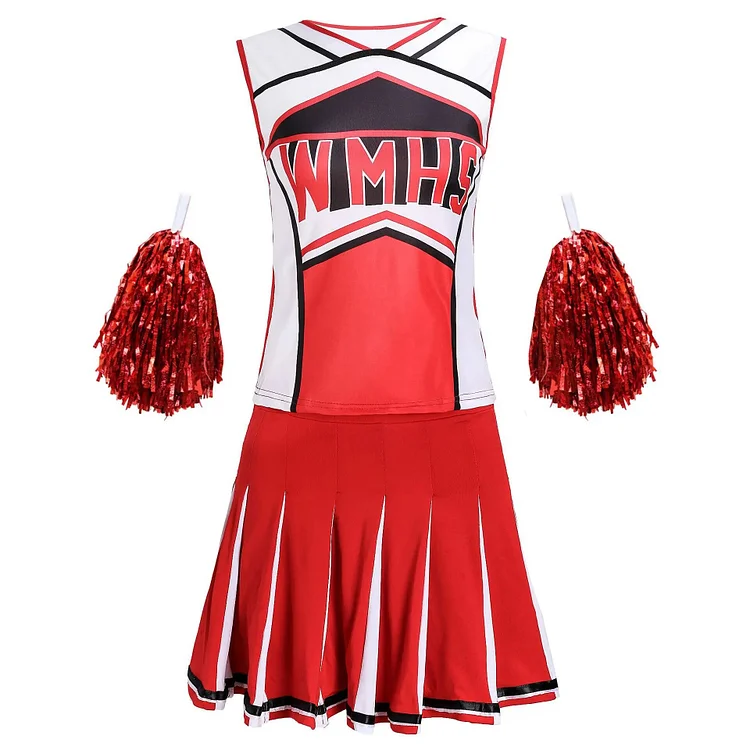 【Wetrose】In Stock Cheers 2024 Costume Cheerleading Uniform Cheerleader Pompoms School Sports Day Meeting Race Match Cheering