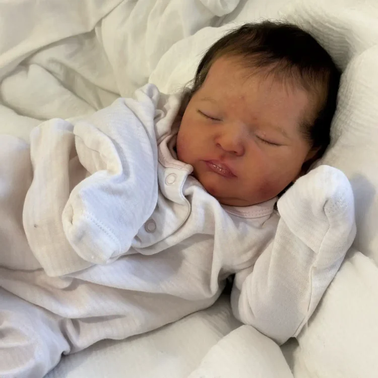 20" Silicone Vinyl Body Reborn Girl Doll Named Gesera with Brown Hair：Realistic Reborn Baby Dolls By Rsgdolls®
