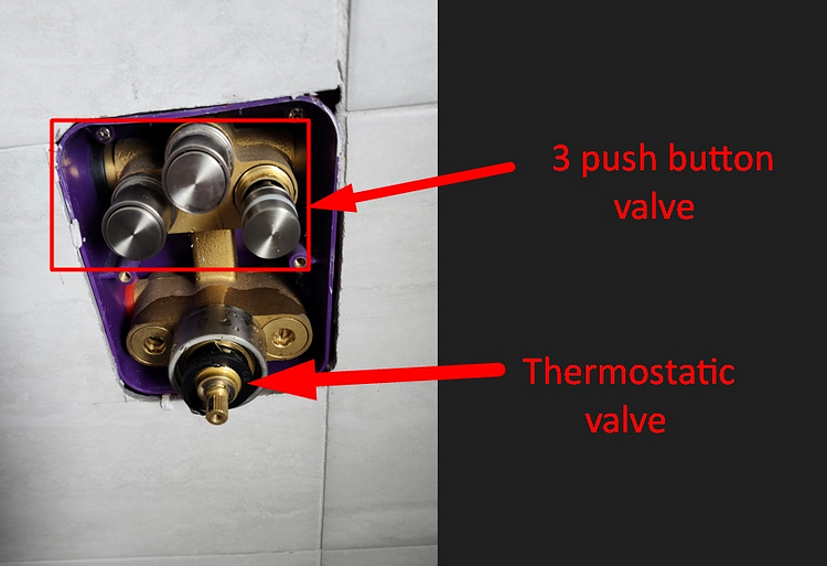Purchase of 3 Push Button Cartridges and 1 Thermostatic Valve Cartridge
