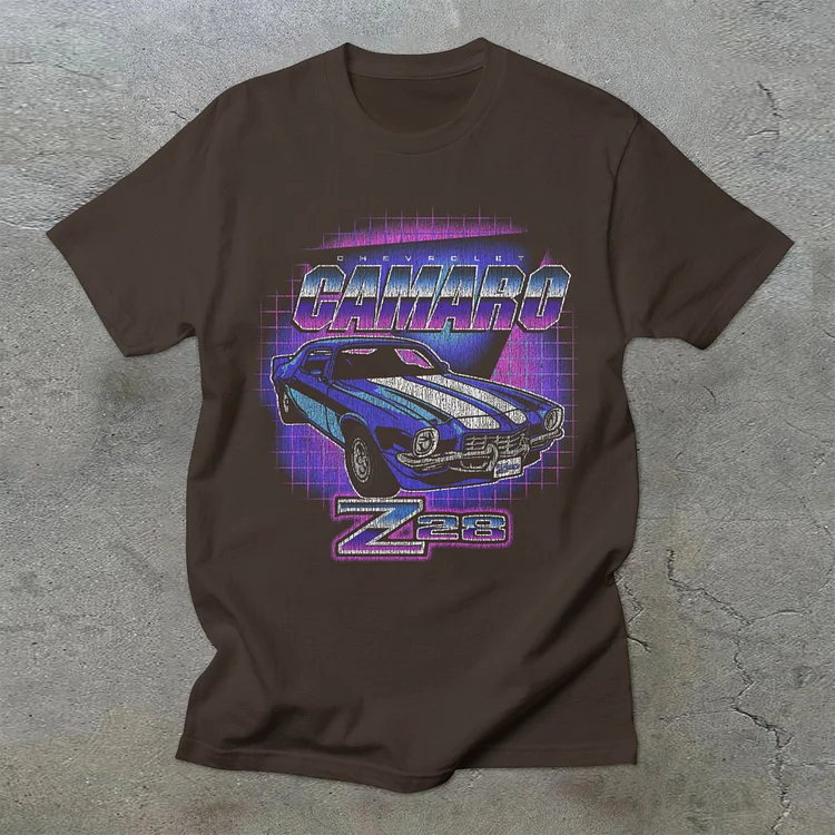 Tide brand car traffic jam retro short-sleeved T-shirt