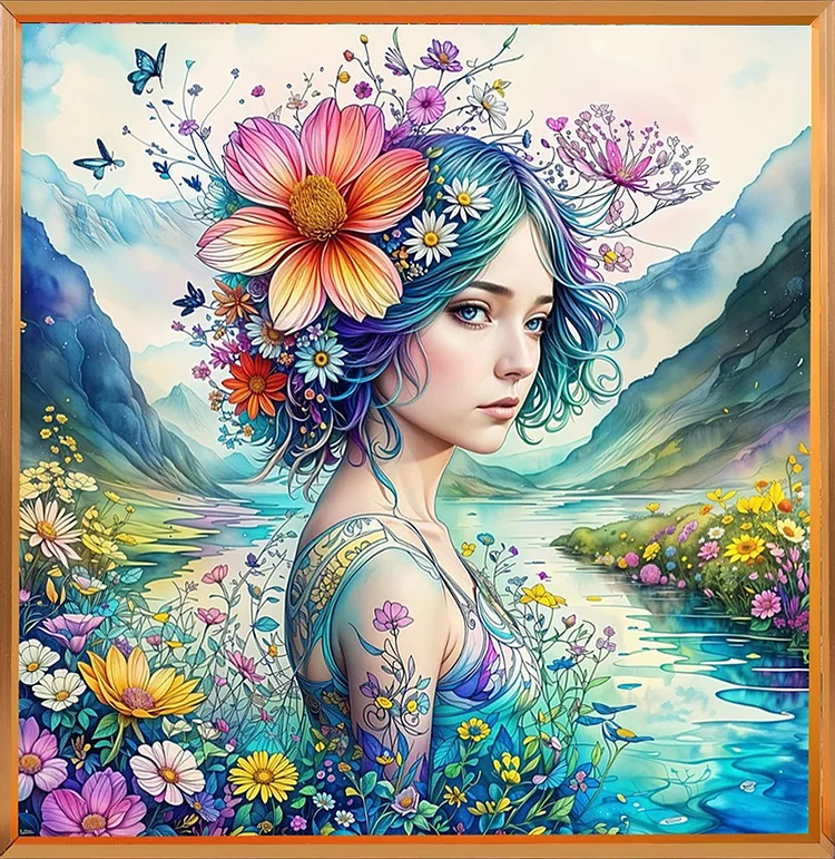 Fantasy flower girl (40*40CM) Diamond Painting gbfke