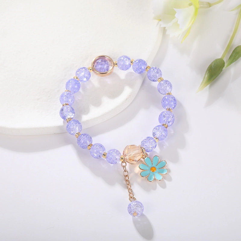 Flower Bracelet Handmade Design Popcorn Crystal Bracelet Korean Girl’s Personality Best Friend Couple’s Bracelet Daisy