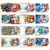 12Pcs Diamond Painting Warm Winter Greeting Card Set with Envelope