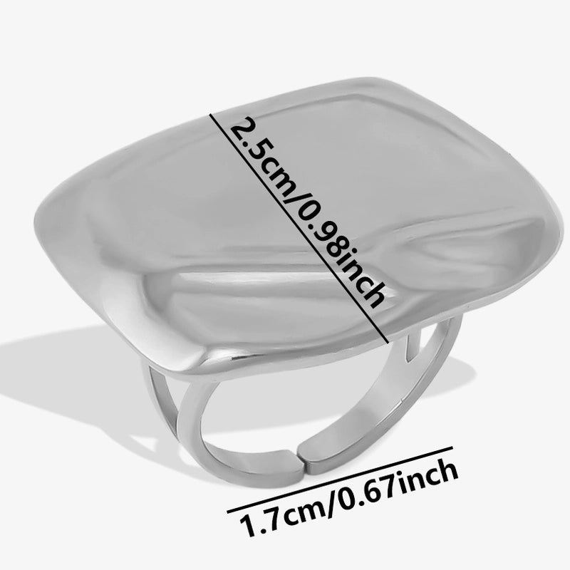 Elegant Minimalist Streetwear Geometric 304 Stainless Steel 18K Gold Plated Irregular Polishing Adjustable Ring