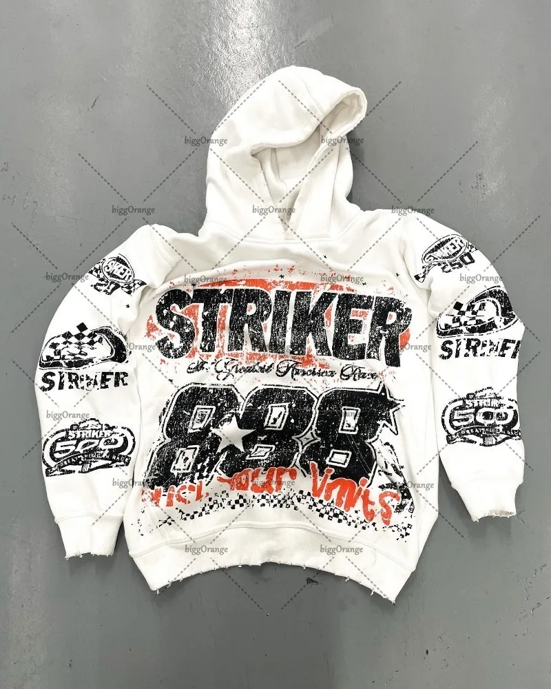 Sthobis Going Out Outfits – Retro Letter Print Hoodie for High Street Fashion  