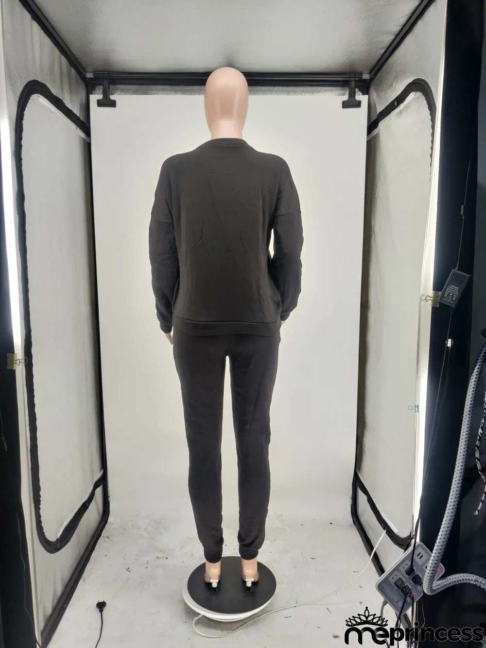 Plus Size Fashion Casual Sports Solid Color Sweatshirts Two Piece Set