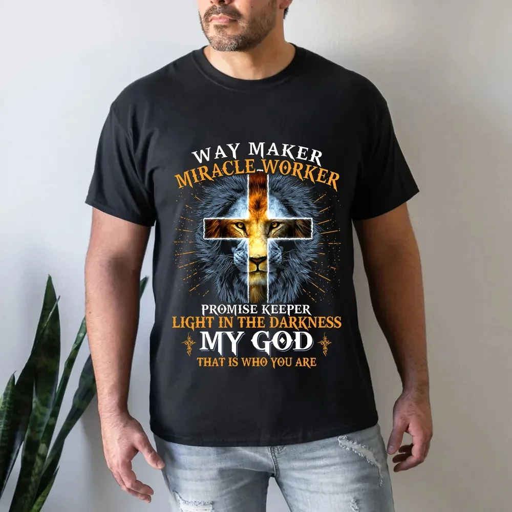 Way Maker Miracle Worker Cross Printed Men's T-shirt