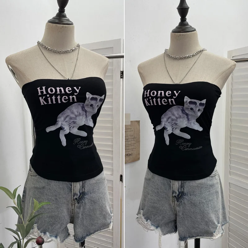 Nigikala Nigikala Diamond Tector Tset Coat Outside Wearing Bra Mat Babes Wrapped Bra Short Open Umbilly Printed Vest 8031