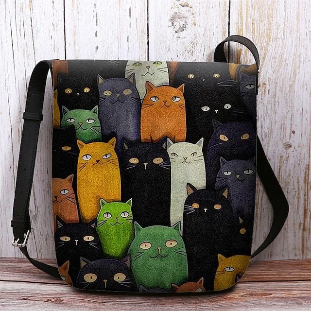 Style & Comfort for Mature Women Women's Cat Print Crossbody Bag