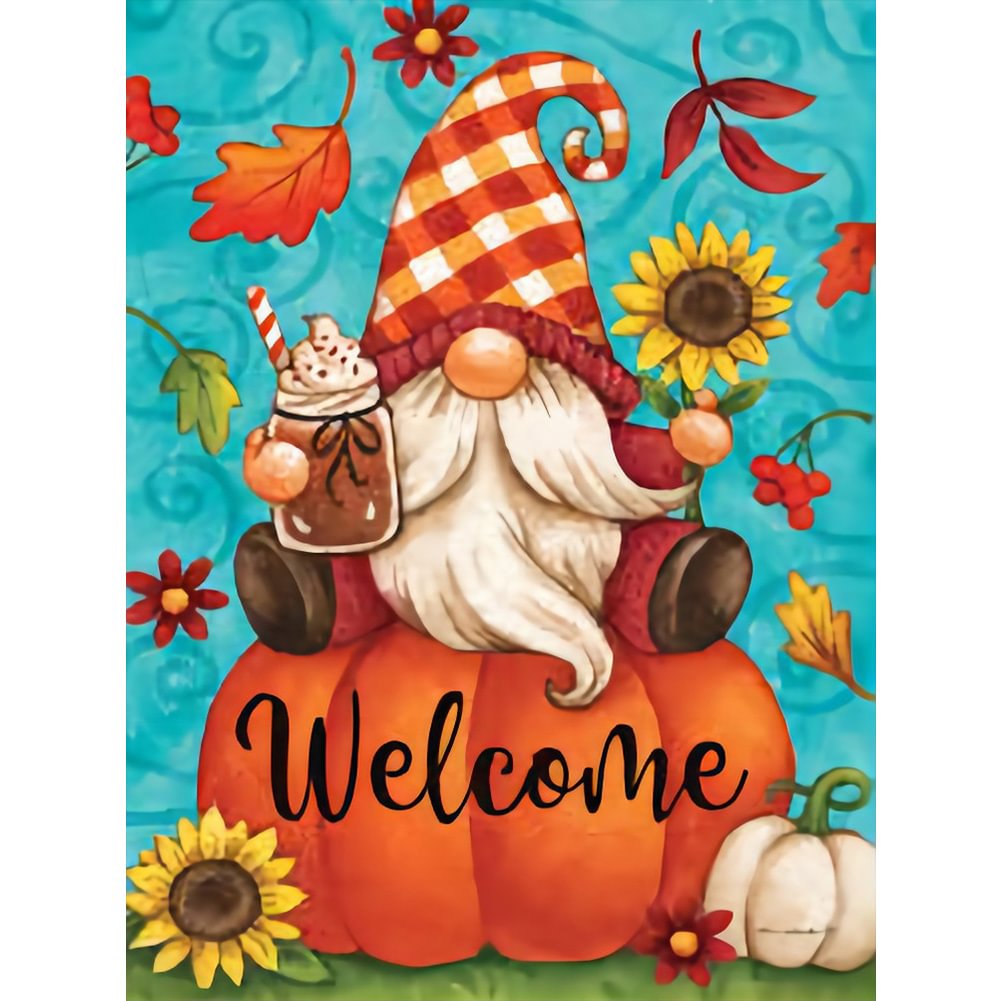 Pumpkin Gnome - Full Round - Diamond Painting(30*40cm)