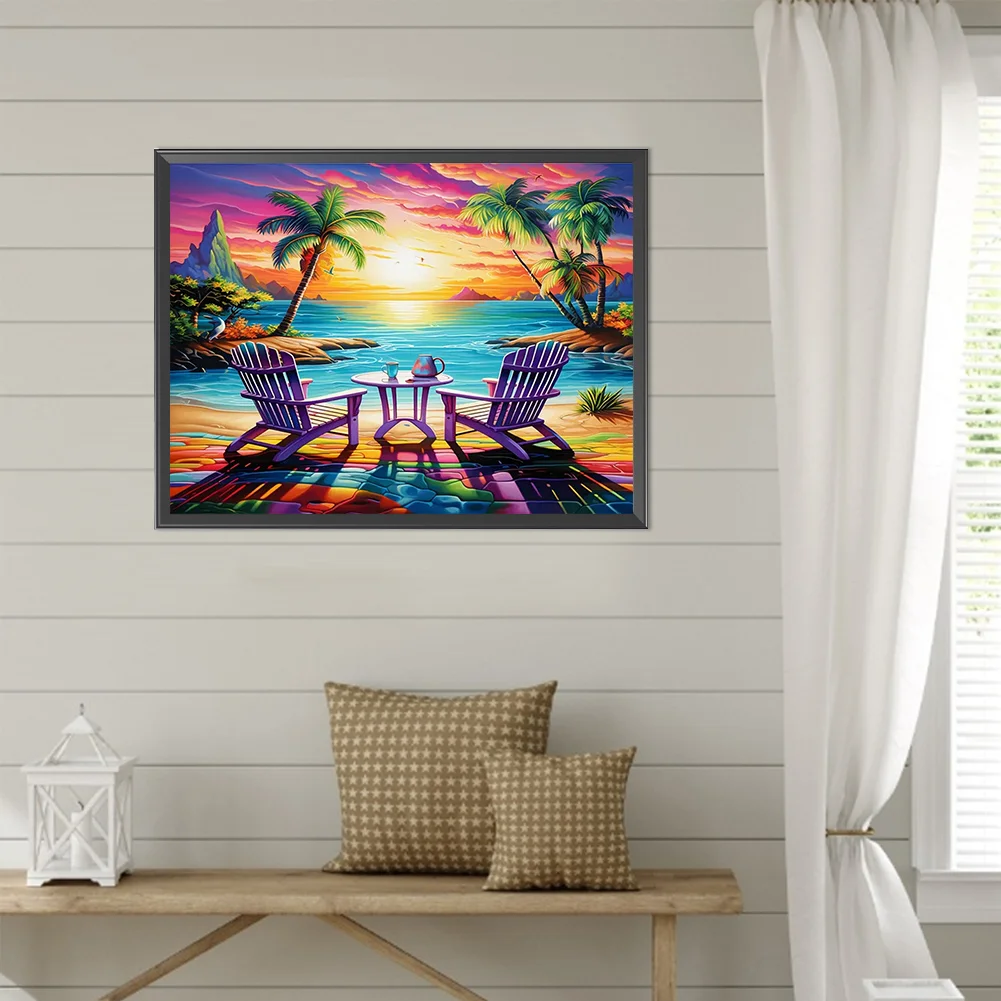Diamond Painting - Full Round Drill - Beach(Canvas|50*40cm)
