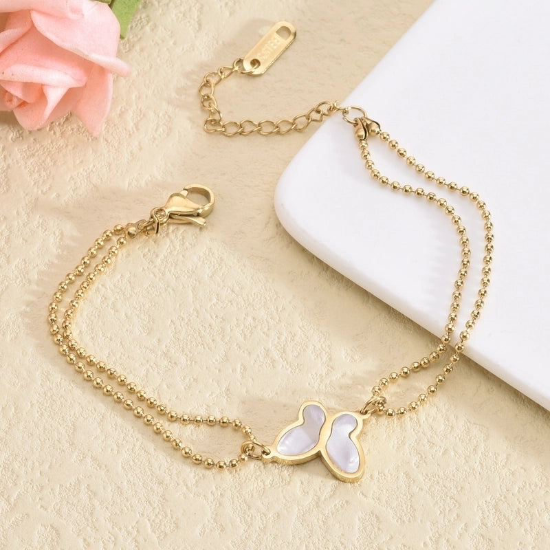 Elegant Butterfly Titanium Steel 18K Gold Plated Acrylic Bracelets In Bulk