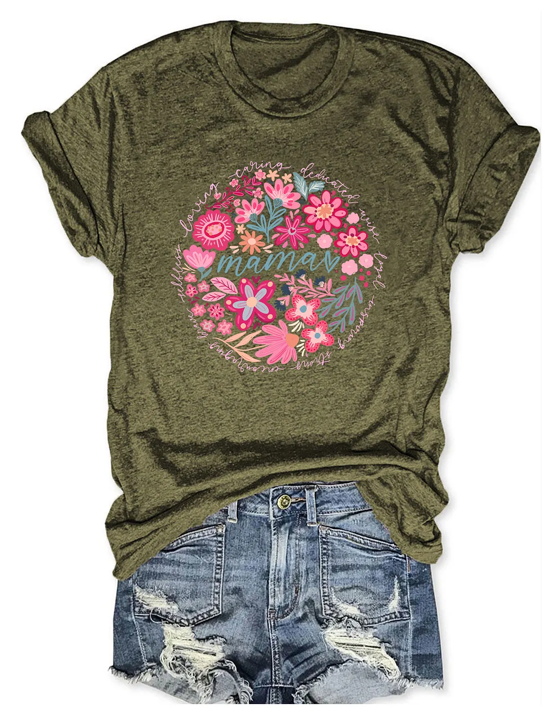 Boho Floral Mama T-shirt