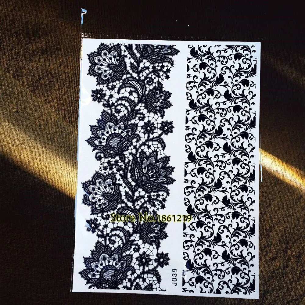 25 Styles Popular Black Temporary Tattoo Fake Dandelion Fairy Tatoo Women Lady Body Art Decals Waterproof Henna Tattoo Stickers