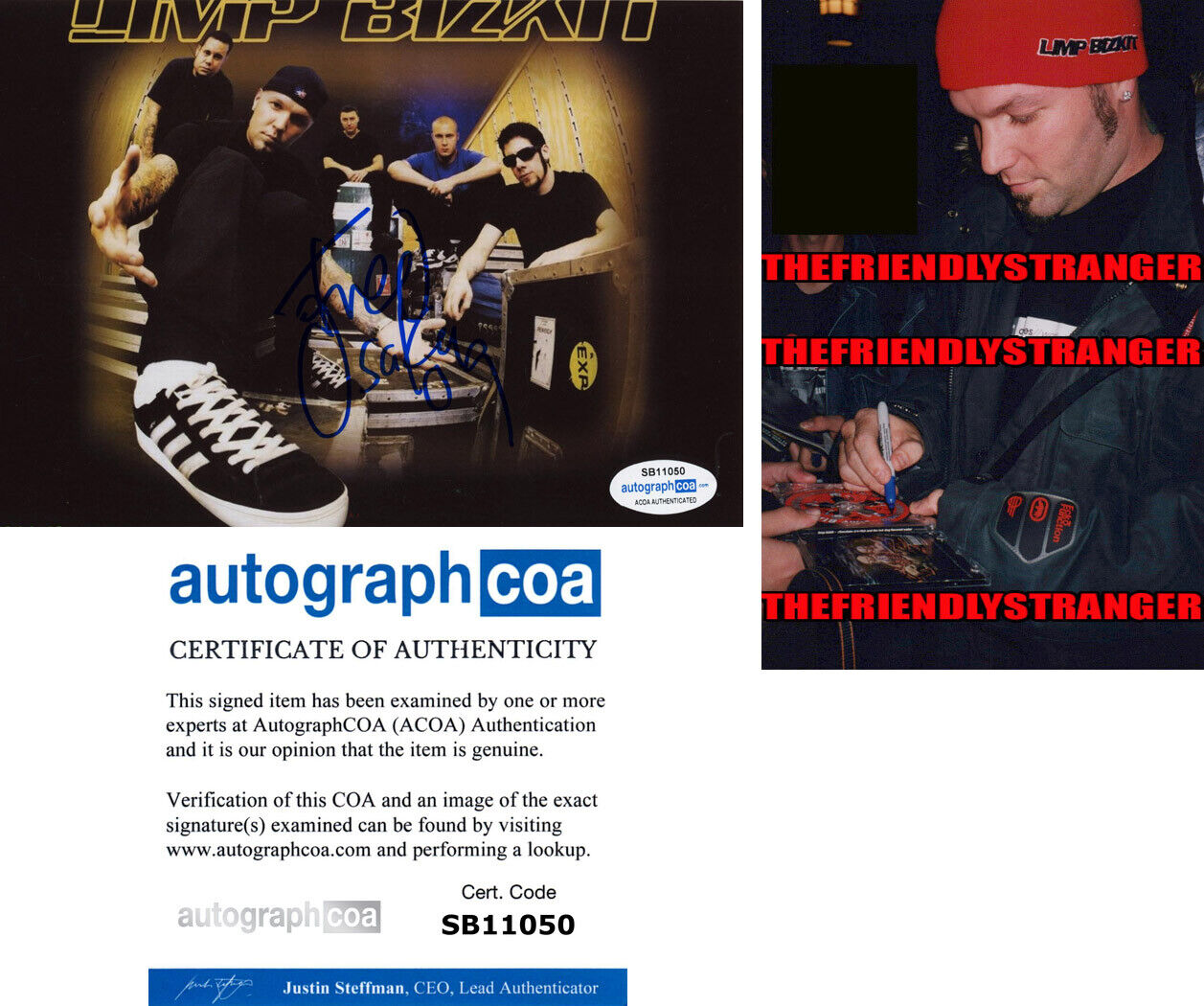 Rare FRED DURST signed Autographed LIMP BIZKIT