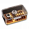  Transparent Humidor Cigar Box Airtight Cigar Humidor with Cedar Wood Lined Desktop Large Cigar Box Lightweight Cigar Humidor