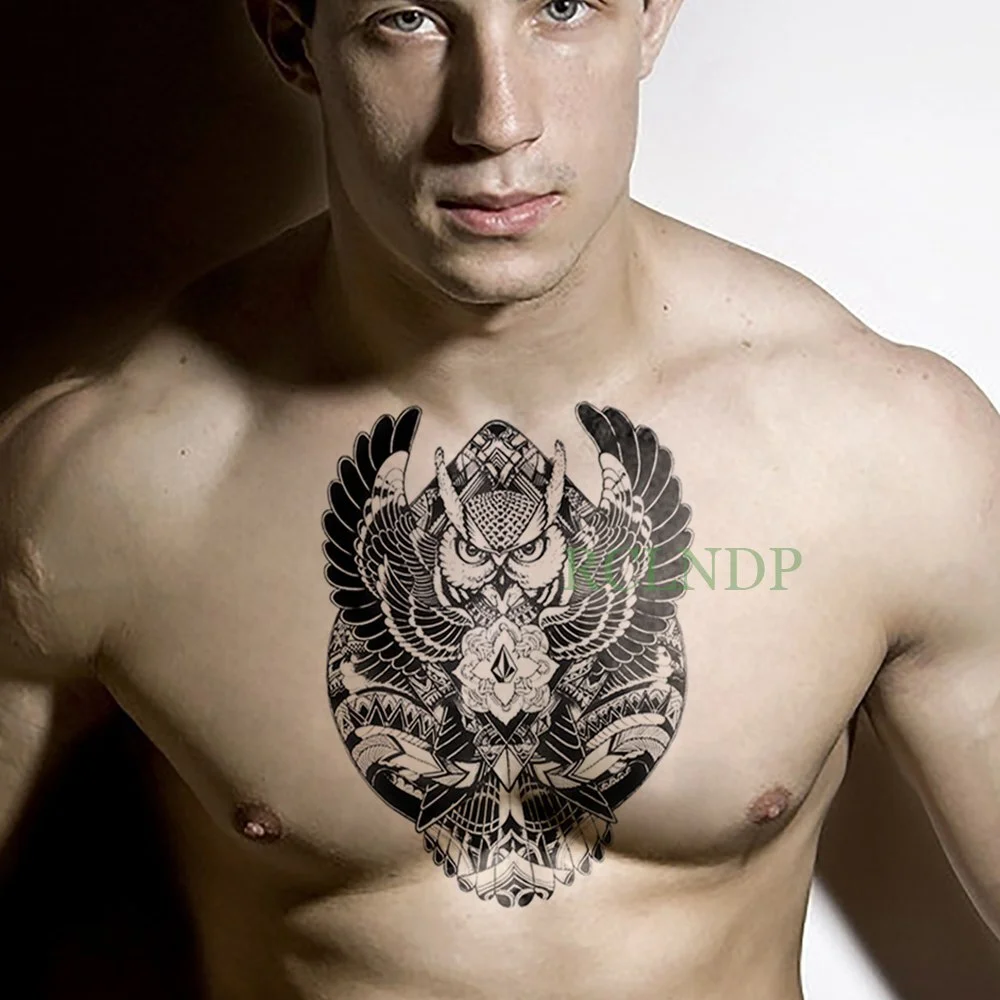 Waterproof Temporary Tattoo Sticker Skull head Clock Fake Tatto Flash Tatoo Back Leg Arm belly big size for Women girl Men