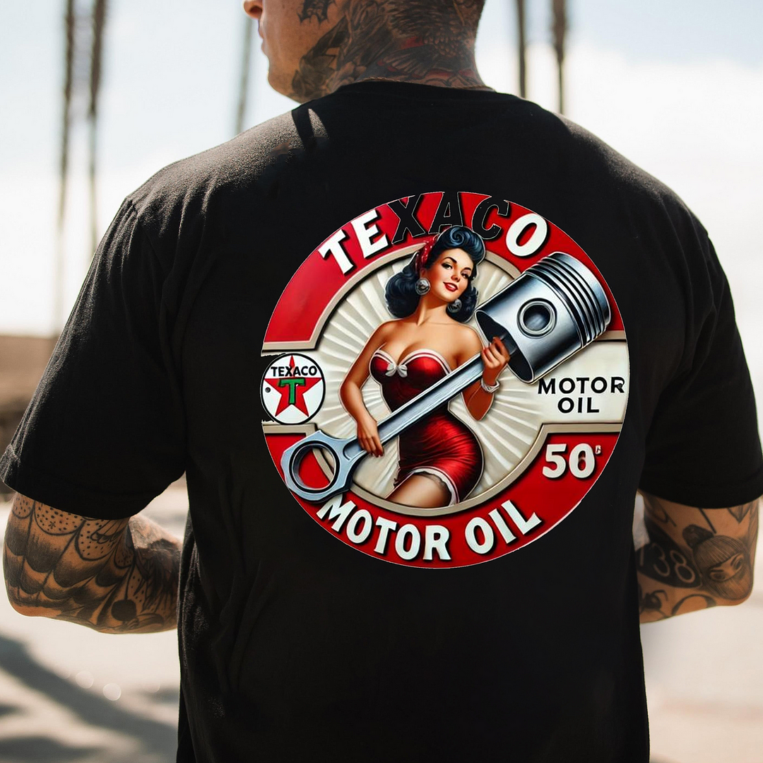 TEXACO MOTOR OIL Sexy Lady Print Men's T-shirt