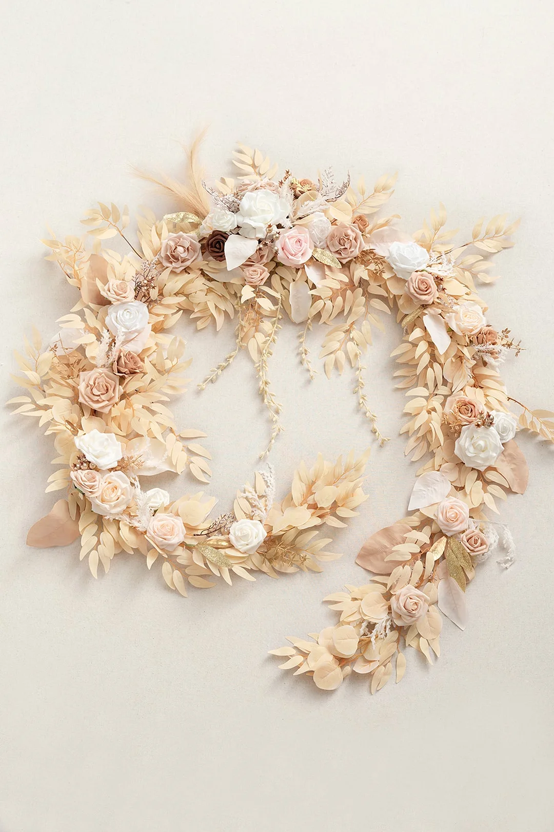 Head Table Flower Garland in White & Beige