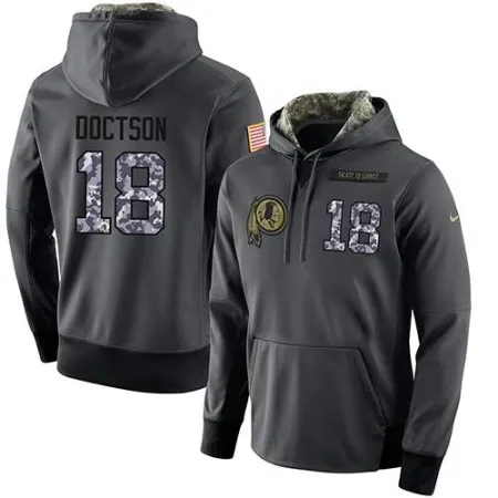 NFL Men's  Washington Redskins #18 Josh Doctson Stitched Black Anthracite Salute to Service Player Performance Hoodie