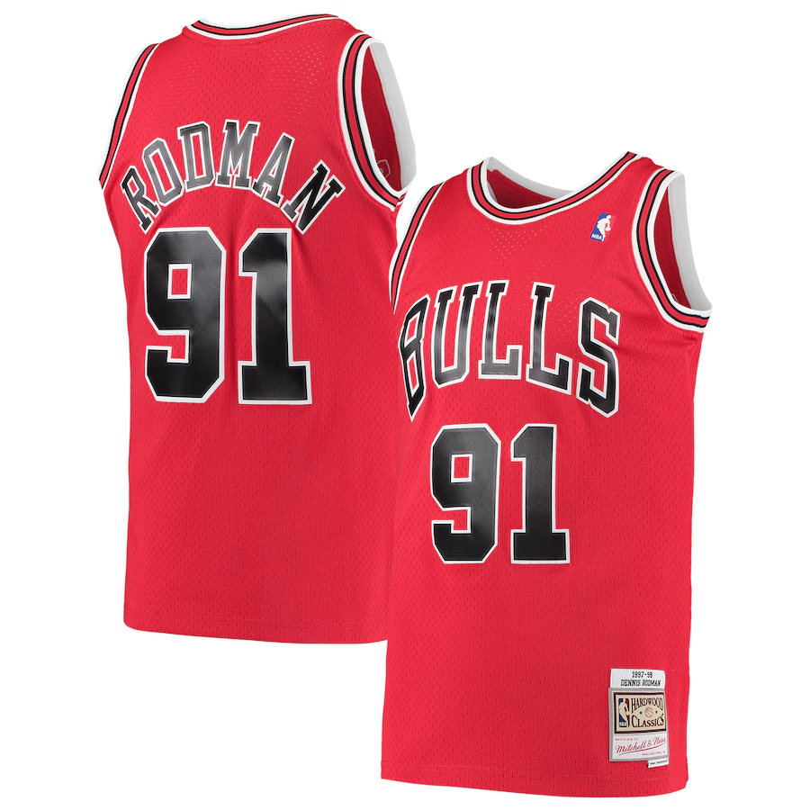 Chicago Bulls Dennis Rodman Mitchell & Ness Red Hardwood Classics Swingman Jersey mysite