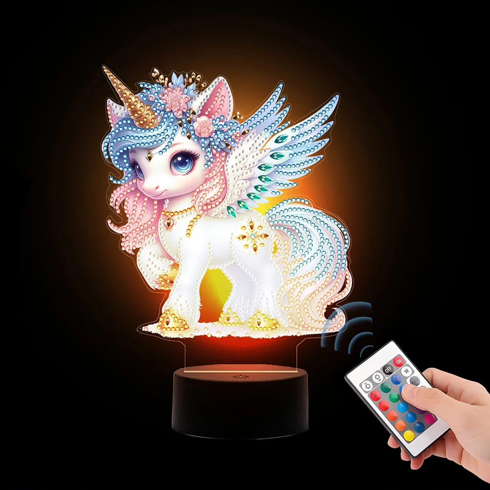 DIY Unicorn Diamond Painting Night Light Diamond Art Lamp Home Decoration 