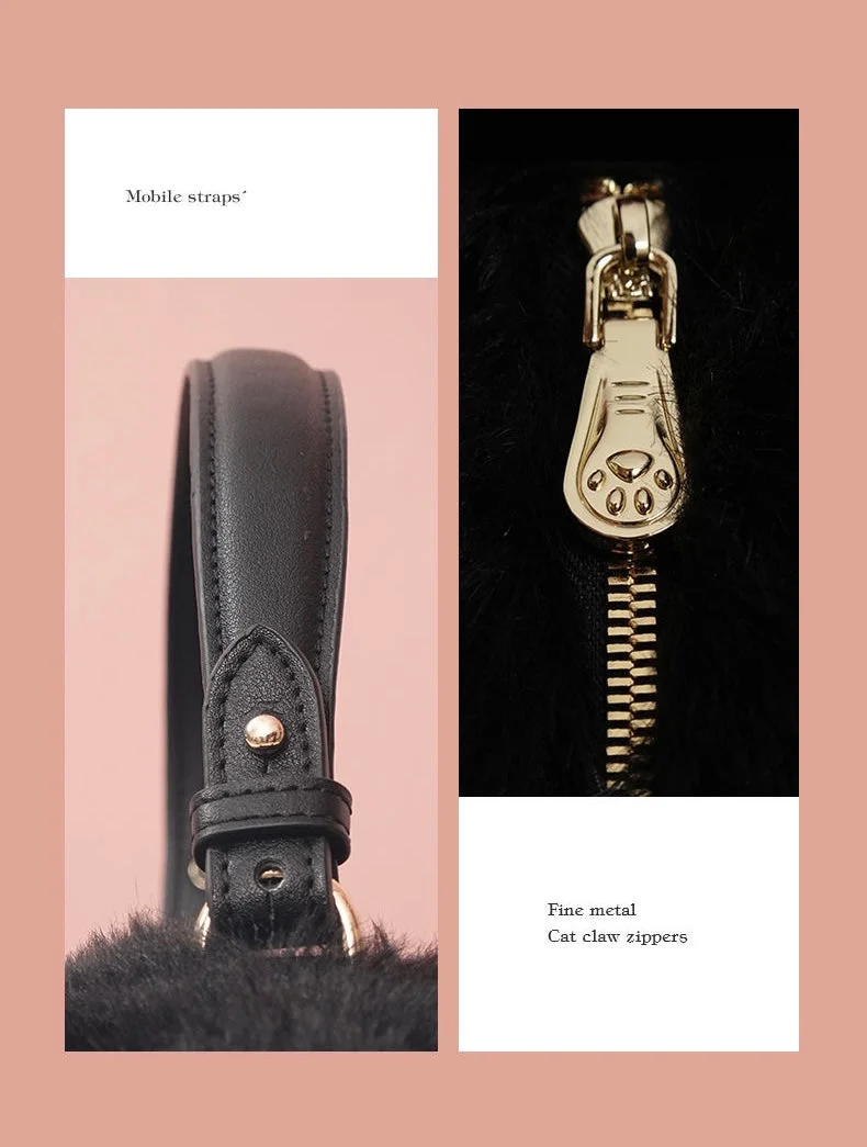 Fluffy Tuxedo Cat Bag Cat Purse