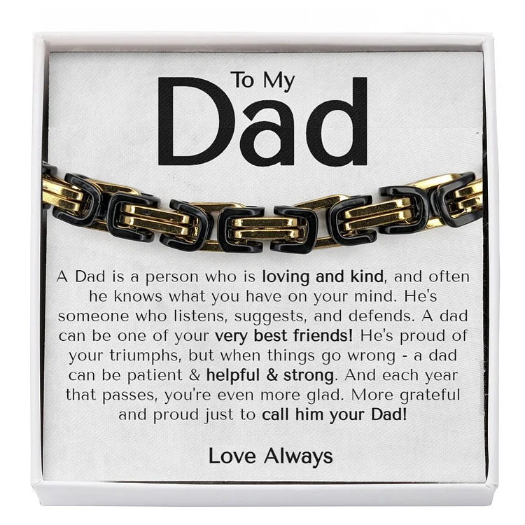 To My Dad Love Always Cuban Link Bracelet Stainless Steel Bracelet Father's Day Gifts
