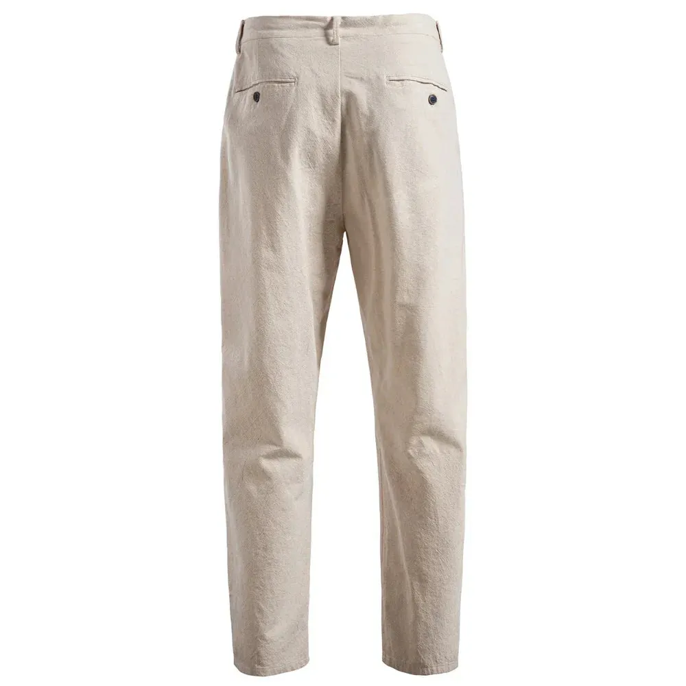 Men's Linen Blend Trousers &ndash; Relaxed Pleated Drawstring Fit &ndash; view 2