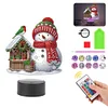 Acryl Weihnachten Schneemann doppelseitig - 5d DIY Bastellampe
