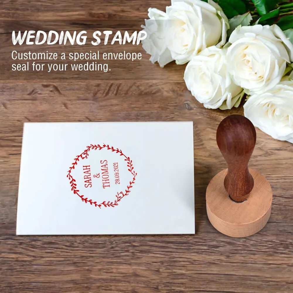 Custom Wooden Seal Stamp Large Handmade Wood Letter Stamp Logo For Invite Stationery Craft Wedding Stamps Party Decoration