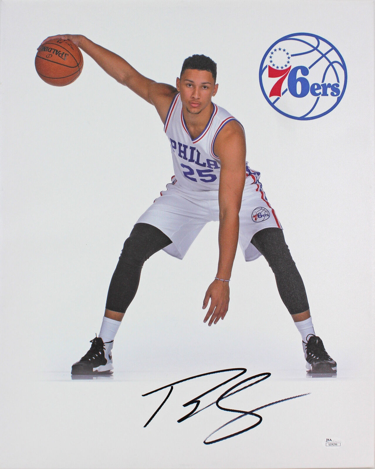 76ers Ben Simmons Authentic Signed 16x20 Canvas Autographed JSA #U24296