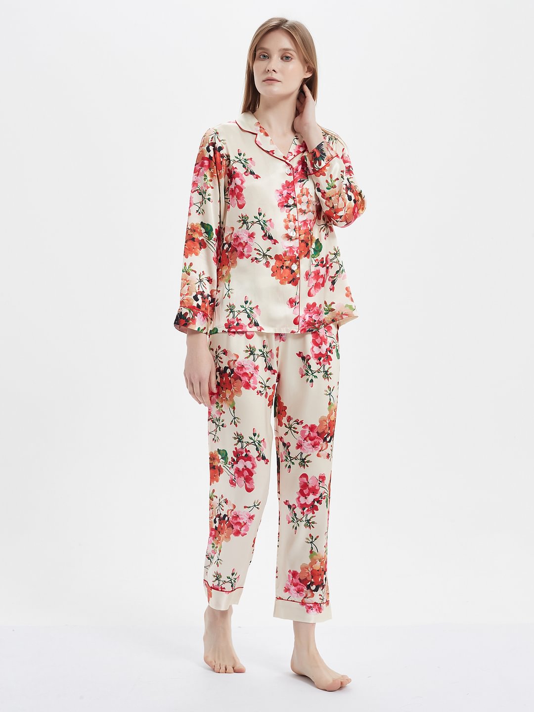 Flourishing Flowers Silk Pajamas