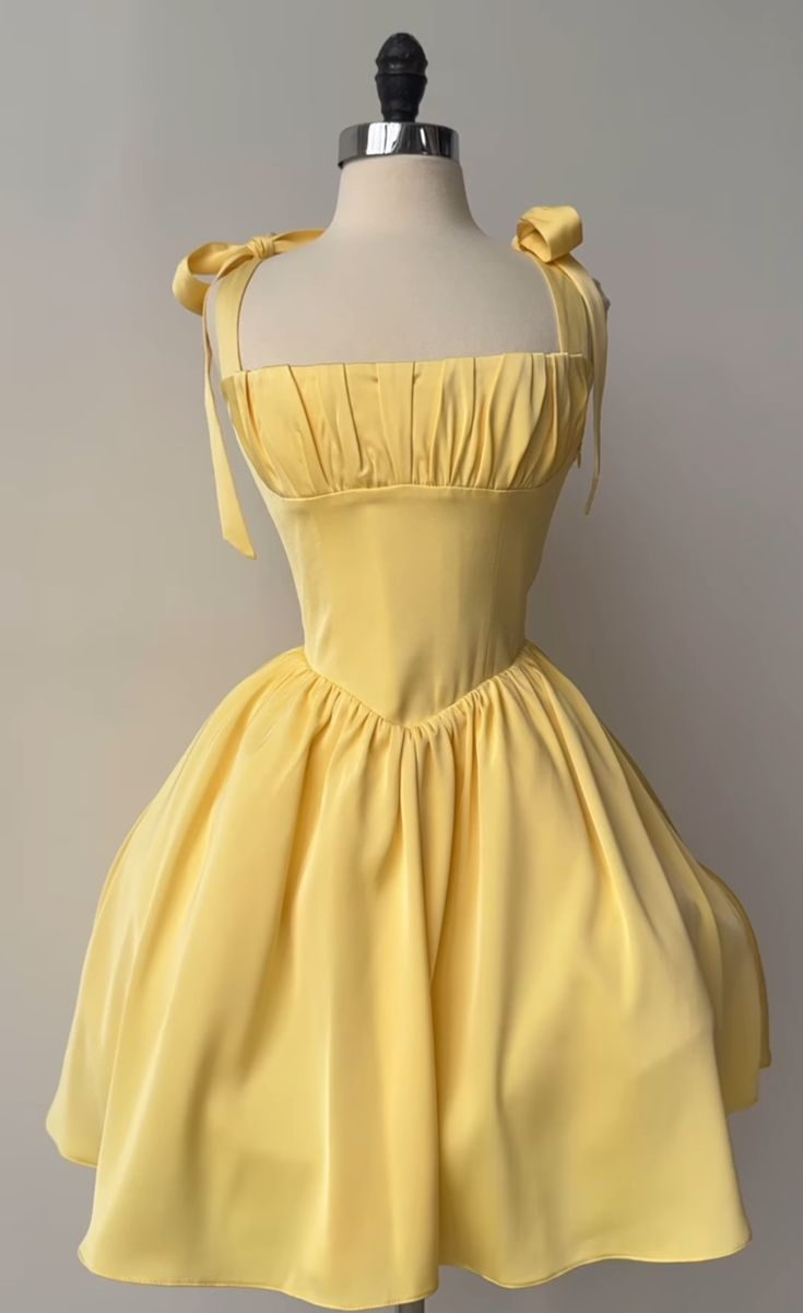 Bow-Knot Square Sleeveless Pleated Mini Homecoming Dress HC0170