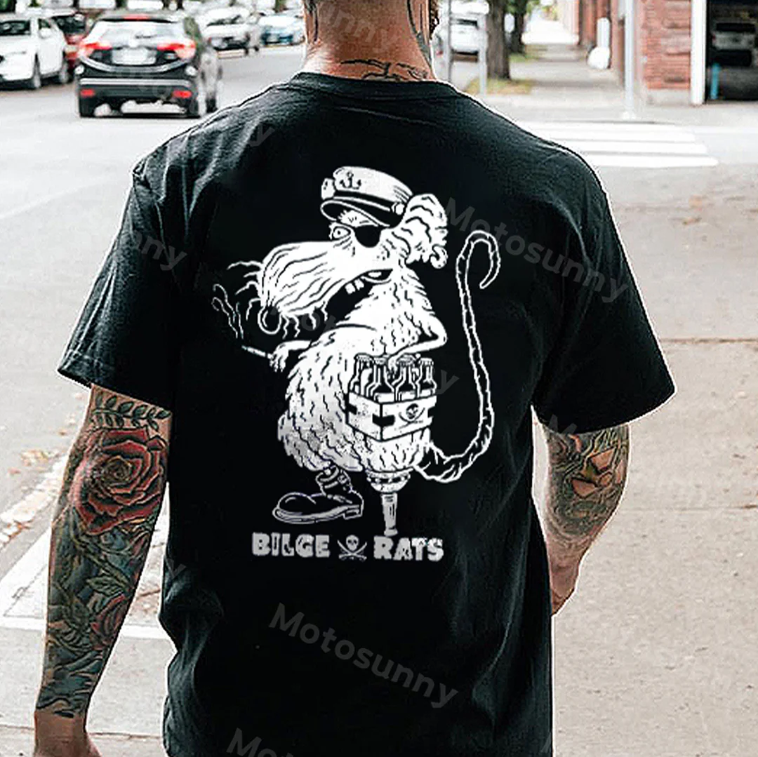 BILGE RATS Cunning Fox Graphic Black Print T-shirt